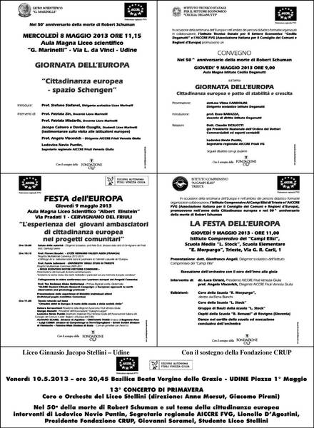 FESTA DELL’EUROPA E IL FILMATO DEL 60° ANNIVERSARIO DELL’A.I.C.C.R.E. F.V.G.